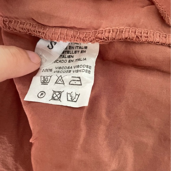 KATESUN (Italian Brand) Burnt Orange / Bronze Short Sleeve Open Back Viscose Top - Picture 7 of 8